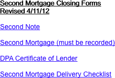 Second Mortgage Closing Forms
