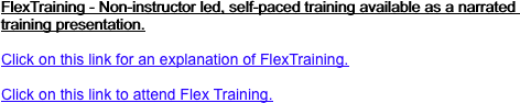 FlexTraining - Non-instructor led, self-paced