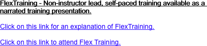 FlexTraining - Non-instructor lead, self-paced